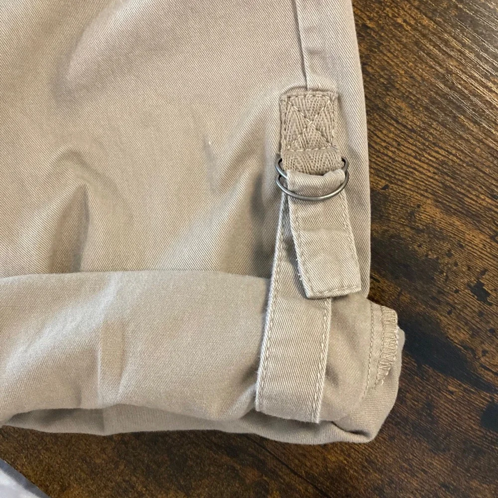 Y2K 2008 Lee One True Fit Khaki Utility Cargo Pants 14 Tan Cotton Straight Leg